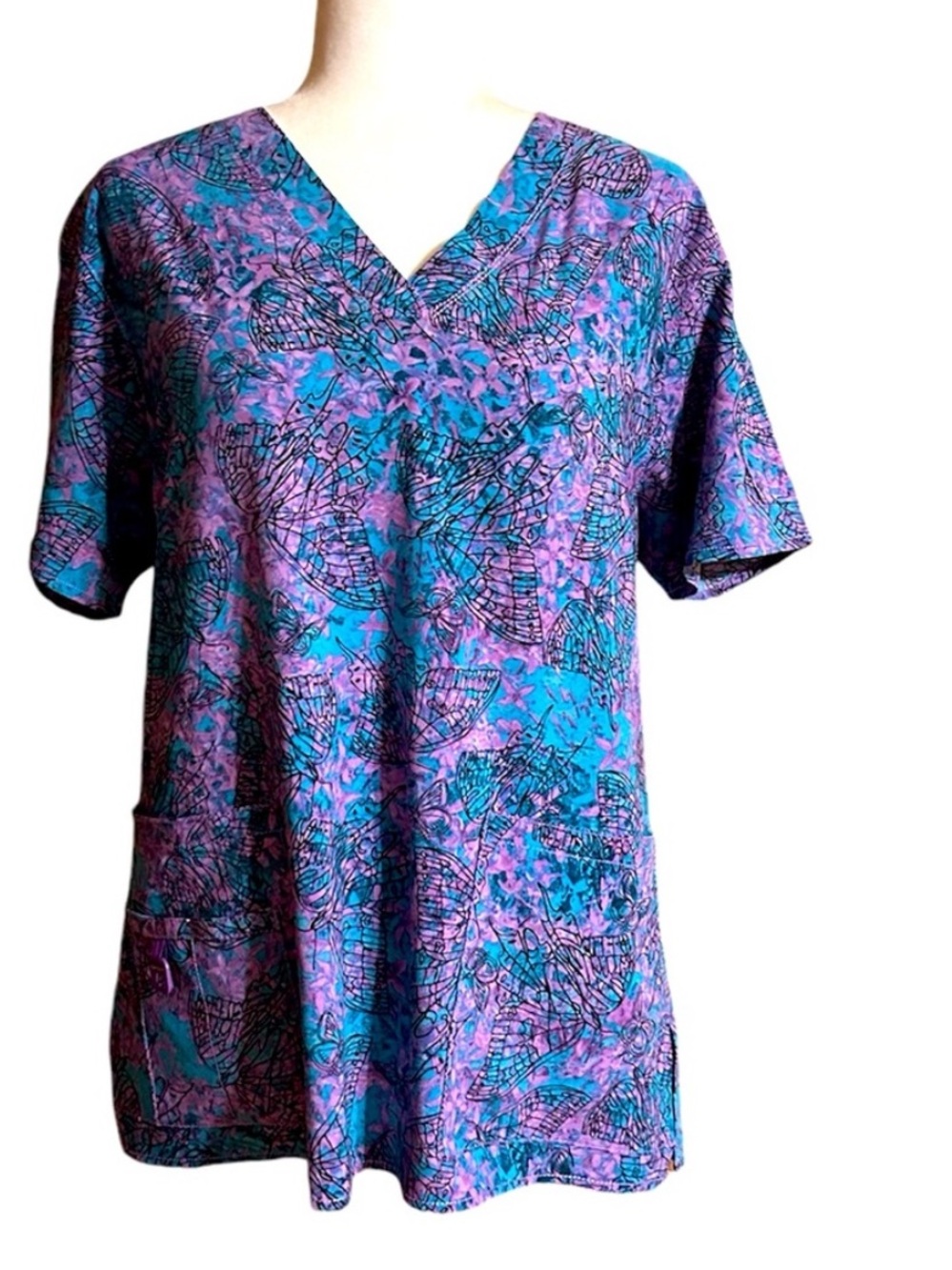 Carhartt Force Flex V-neck Butterfly Pattern Scrub Top